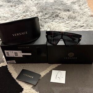 Versace Black and Gold Men's Sunglasses